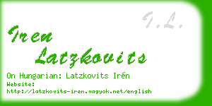 iren latzkovits business card