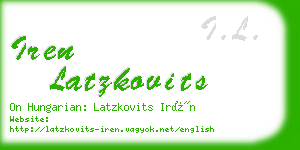 iren latzkovits business card